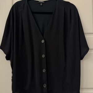 Express Women's Black Button-Down Shirt